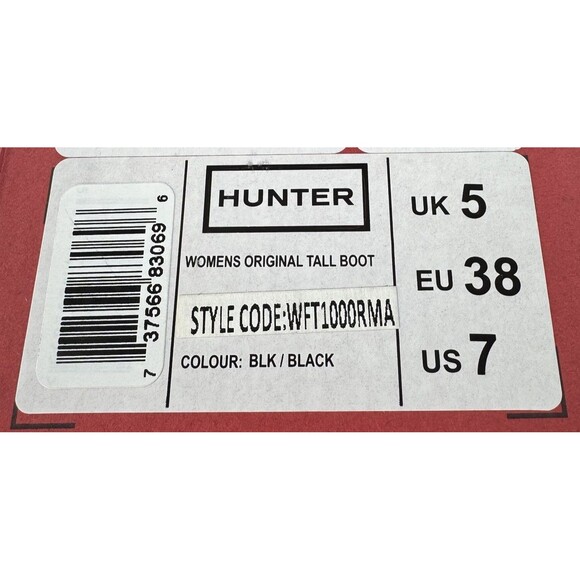 Hunter Original Tour Tall Boot, Black Winter, Rain Boot, Women’s Size 7 New - Picture 15 of 16